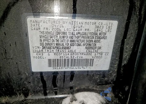 2016 Nissan Sentra S z USA, uszkodzony, nr VIN 3N1AB7APXGL656967